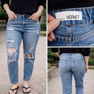 Trendy Distressed Light Blue Boyfriend Jeans